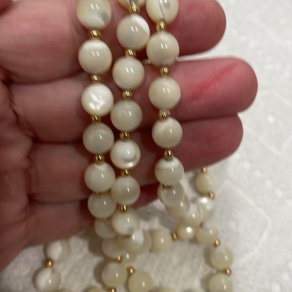 Vintage 14K Yellow Gold Pearl Bead Necklace with No Closure Measures 14.5 - Picture 5 of 5